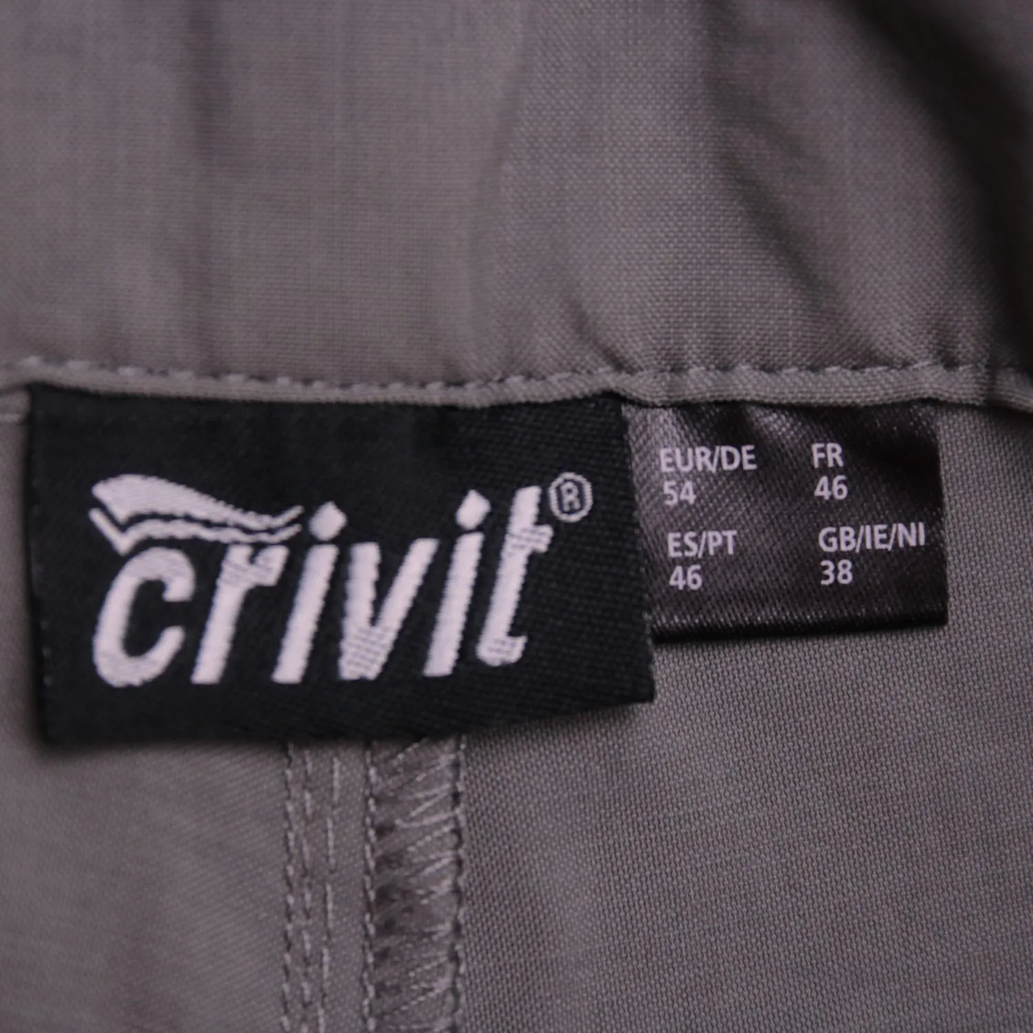 Серые брюки Crivit с карманами на молниях, размер 60 (5XL)