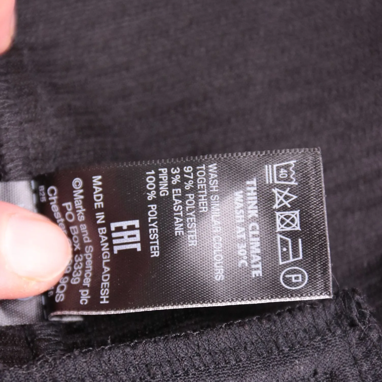 Чёрный пиджак M&S Collection из фактурного трикотажа, размер 46 (M)