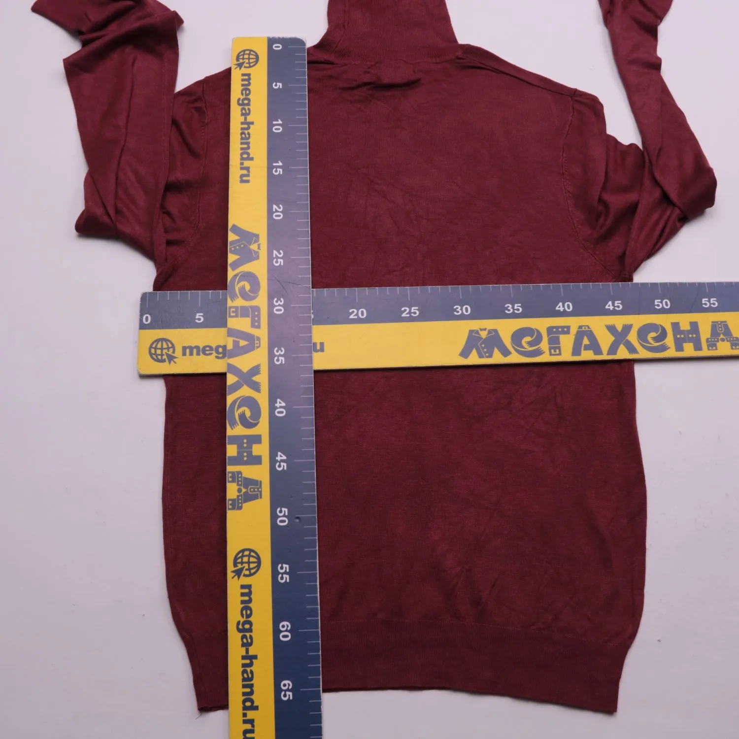 Бордовая водолазка PRIMARK тонкой вязки, размер 42 (S)