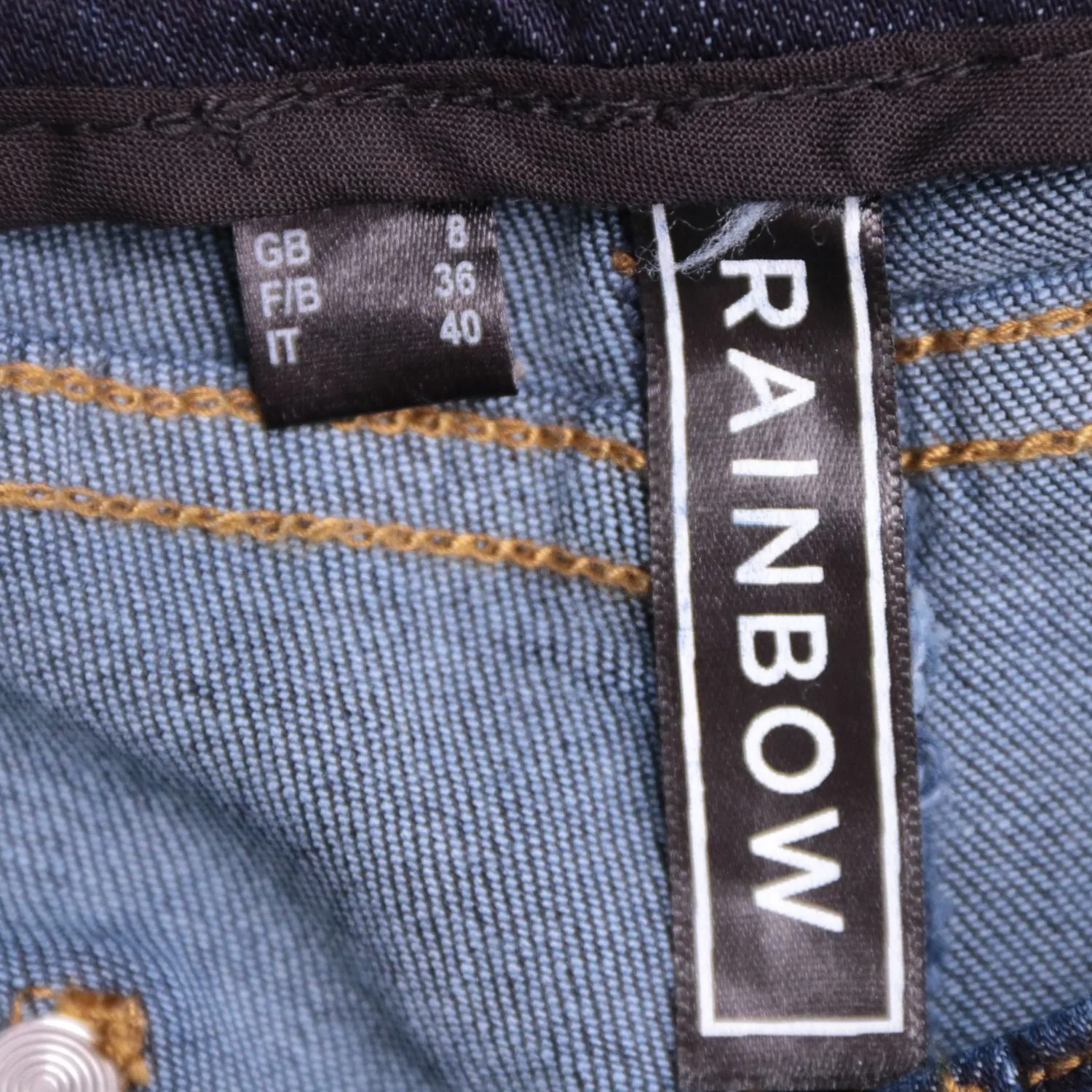 Женские узкие джинсы Rainbow с бахромой, размер 42 (S)