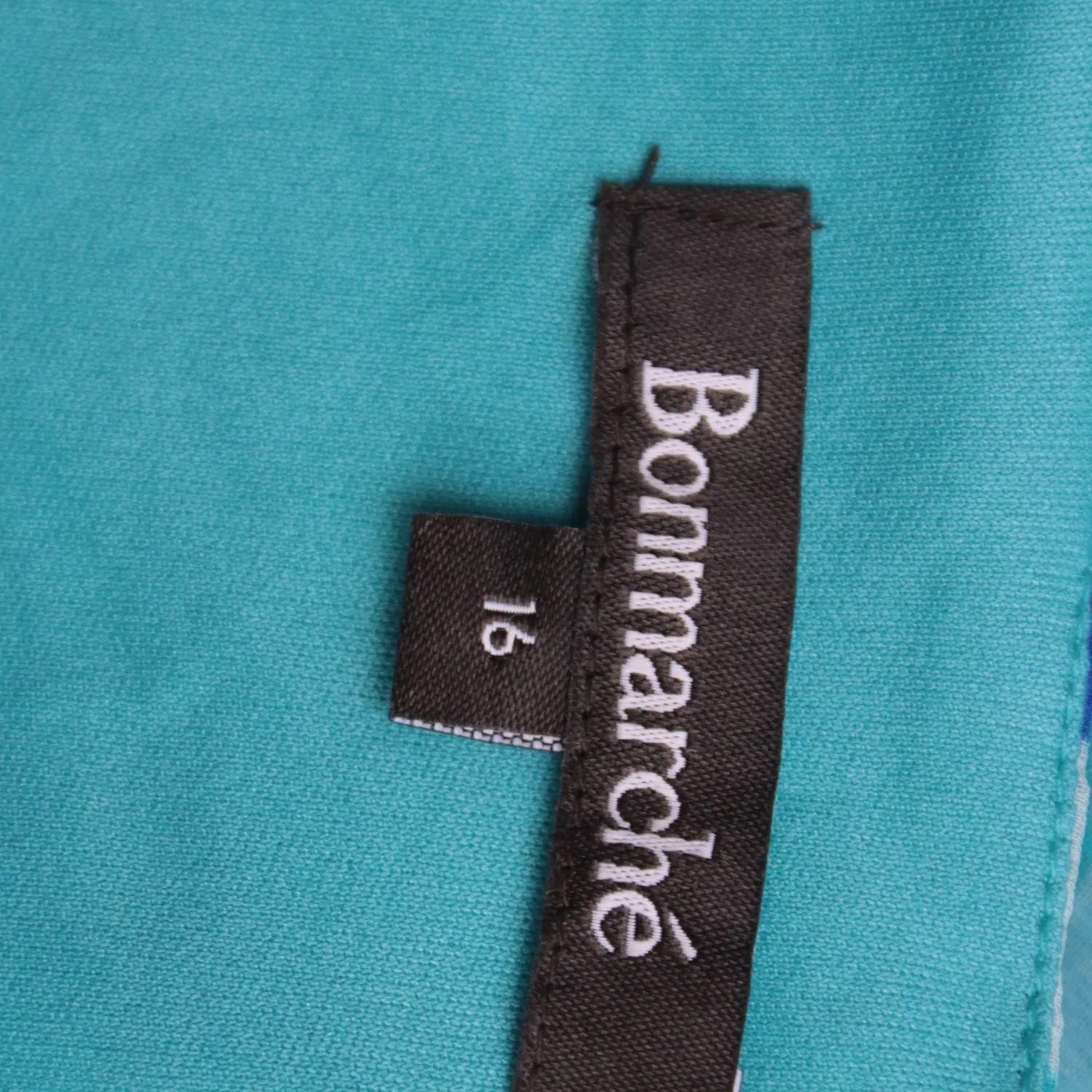 Бирюзово-синяя блузка Bonmarché с геометрическим принтом, размер 50 (L/XL)