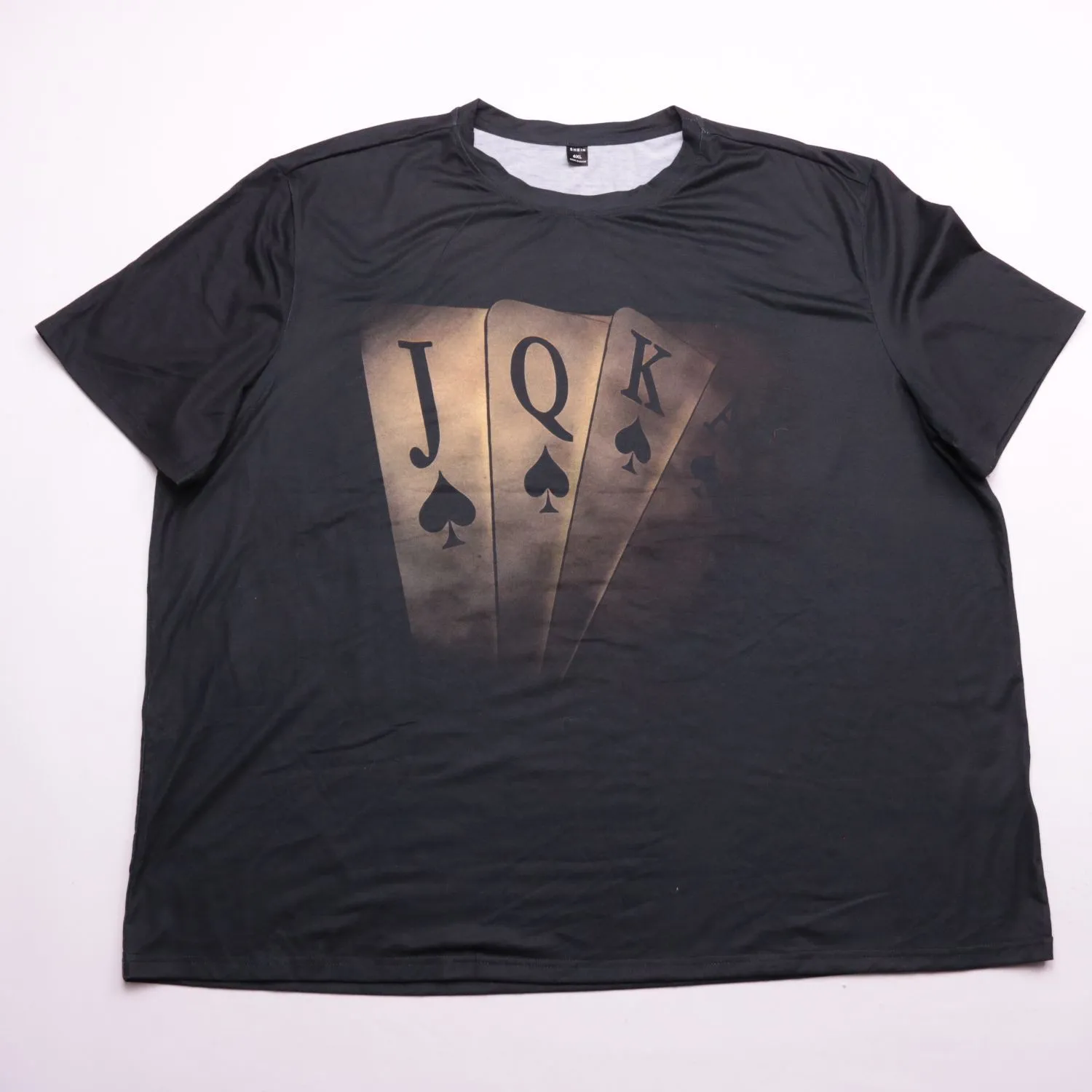Чёрная футболка SHEIN с принтом карт, размер 66 (6XL)