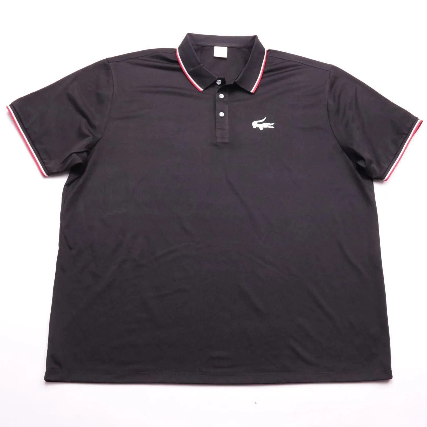 Чёрное мужское поло с контрастной окантовкой, размер 60 (3XL)